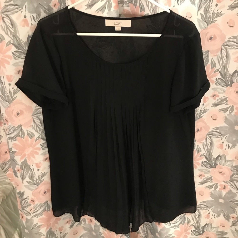 LOFT SHEER BLACK MATERNITY SHIRT